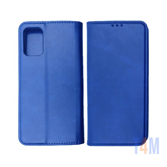 Funda Abatible de Cuero con Bolsillo Interno para Samsung Galaxy S20+/S20 Plus Azul